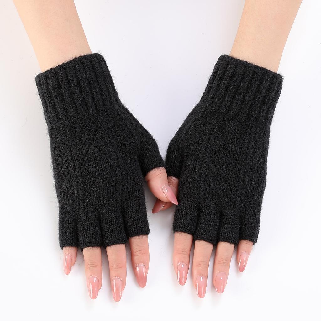 Neuer Herbst- und Winter-Damen-Strick-Woll-Warm-Handgelenk-Schutz mit einem rautenförmigen ausgeschnittenen Finger-Arm-Schutz und einem modischen fingerlosen Ärmel