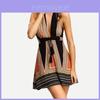 Sexy Deep V-Ausschnitt Neckholder Minirock Damen Rückenfrei Strandkleid Mit Baumwollmischgewebe