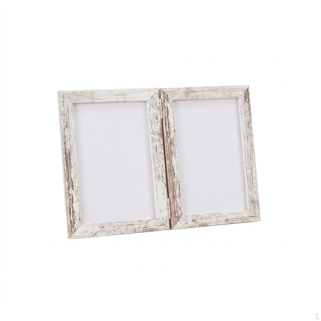 Double Photo Frame Wooden Picture Tabletop for Parents, Pet Owners, Nursery, Desk