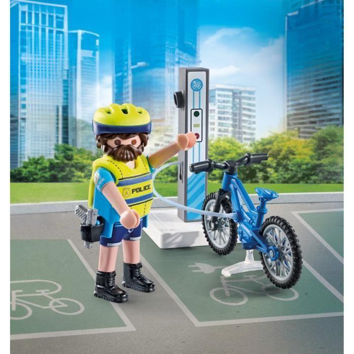 PLAYMOBIL 71732 Policjant rowerowy ze stacją ładującą, Action Heroes, Policjanci, 15 elementów, Od 4 lat