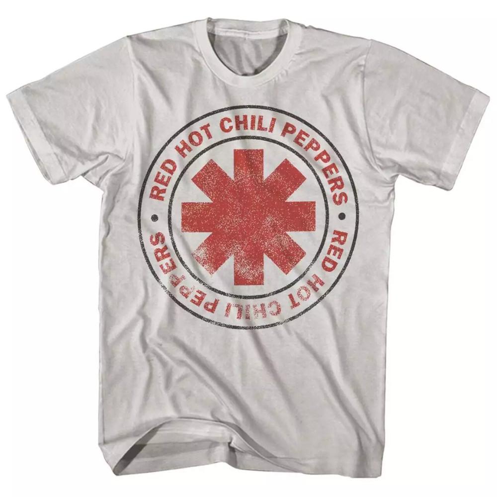 Red Hot Chili Peppers Distressed Logo Mens T Shirt Rock Classic Tee New S