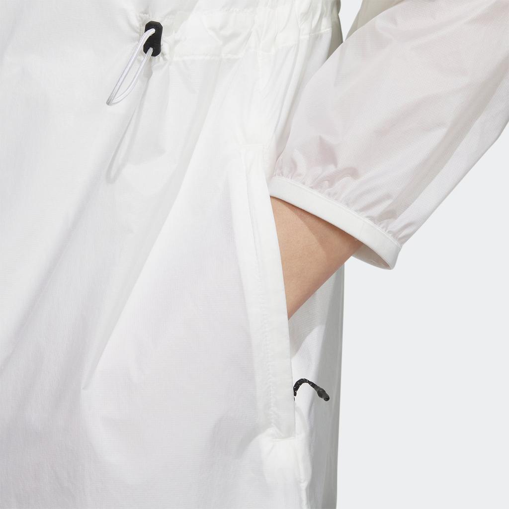 adidas Solid Color Hooded Casual Mid-Length Sun Protection Jacket Women Jacket Bright-White IA1785
