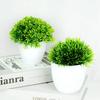 Plantas Artificiais Envasadas Bonsai Verde Pequena Árvore Plantas de Grama Vaso Ornamento Flores Falsas para Decoração de Casa Jardim Festa de Casamento