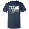 USA Flag Statehood Texas 1845 - America Founding State Pride T Shirt - Navy