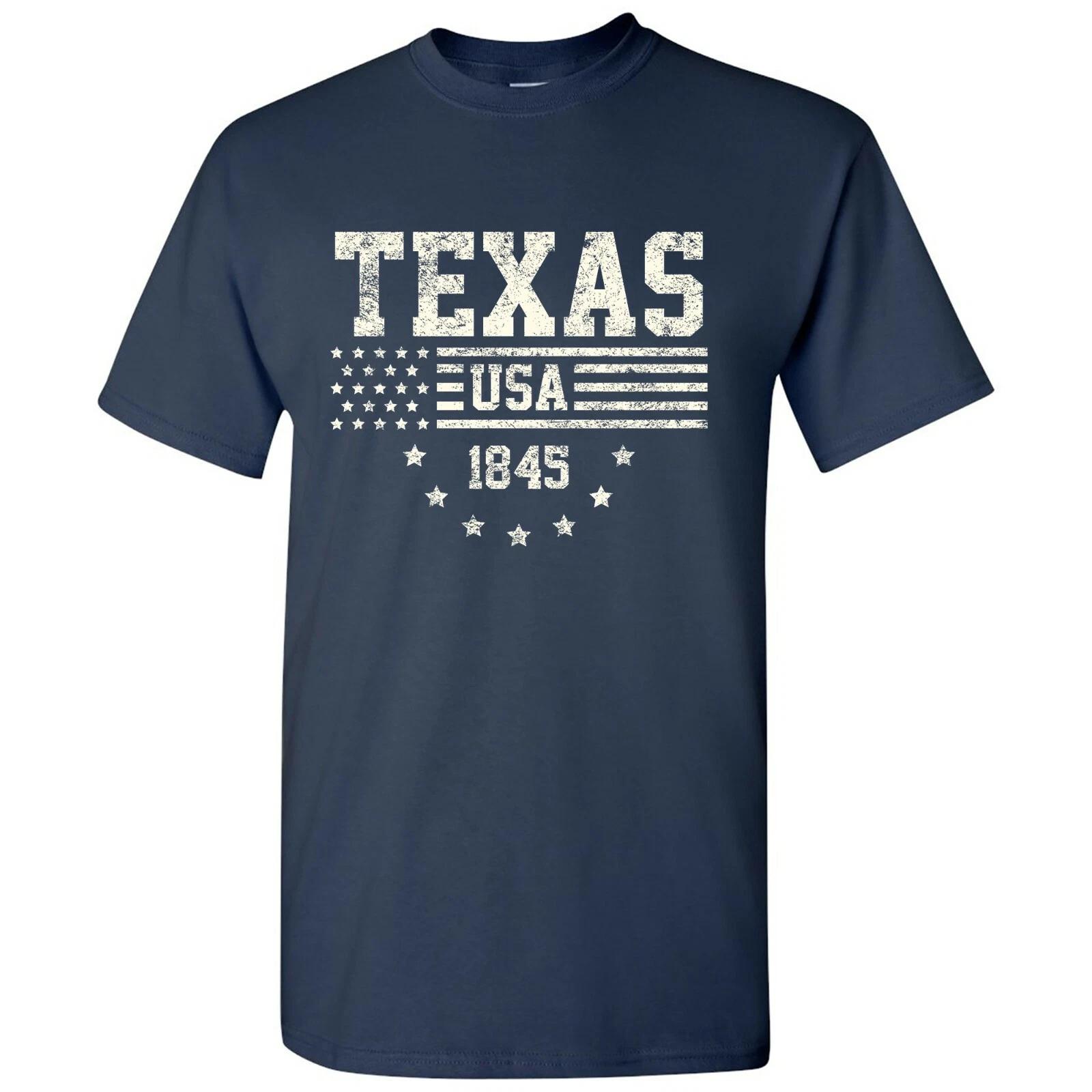 USA Flag Statehood Texas 1845 - America Founding State Pride T Shirt - Navy 4XL