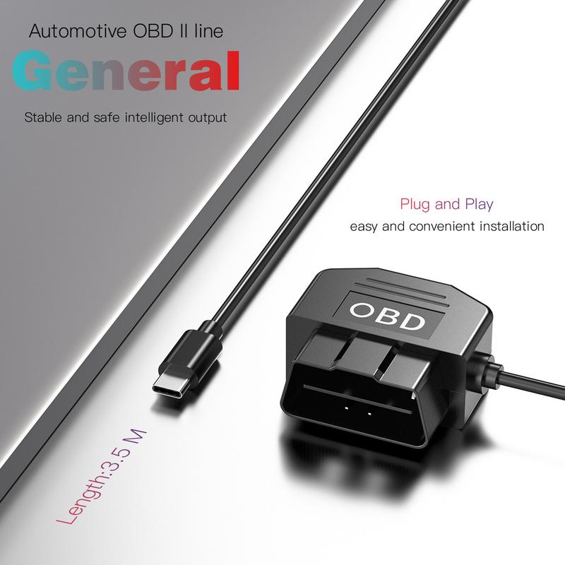 Cable For Dash Cam Versatile Dash Cam Hardwire Charger Cable Car Dash Cam Charger Space-Saving Dash Camera Car Charger Cable