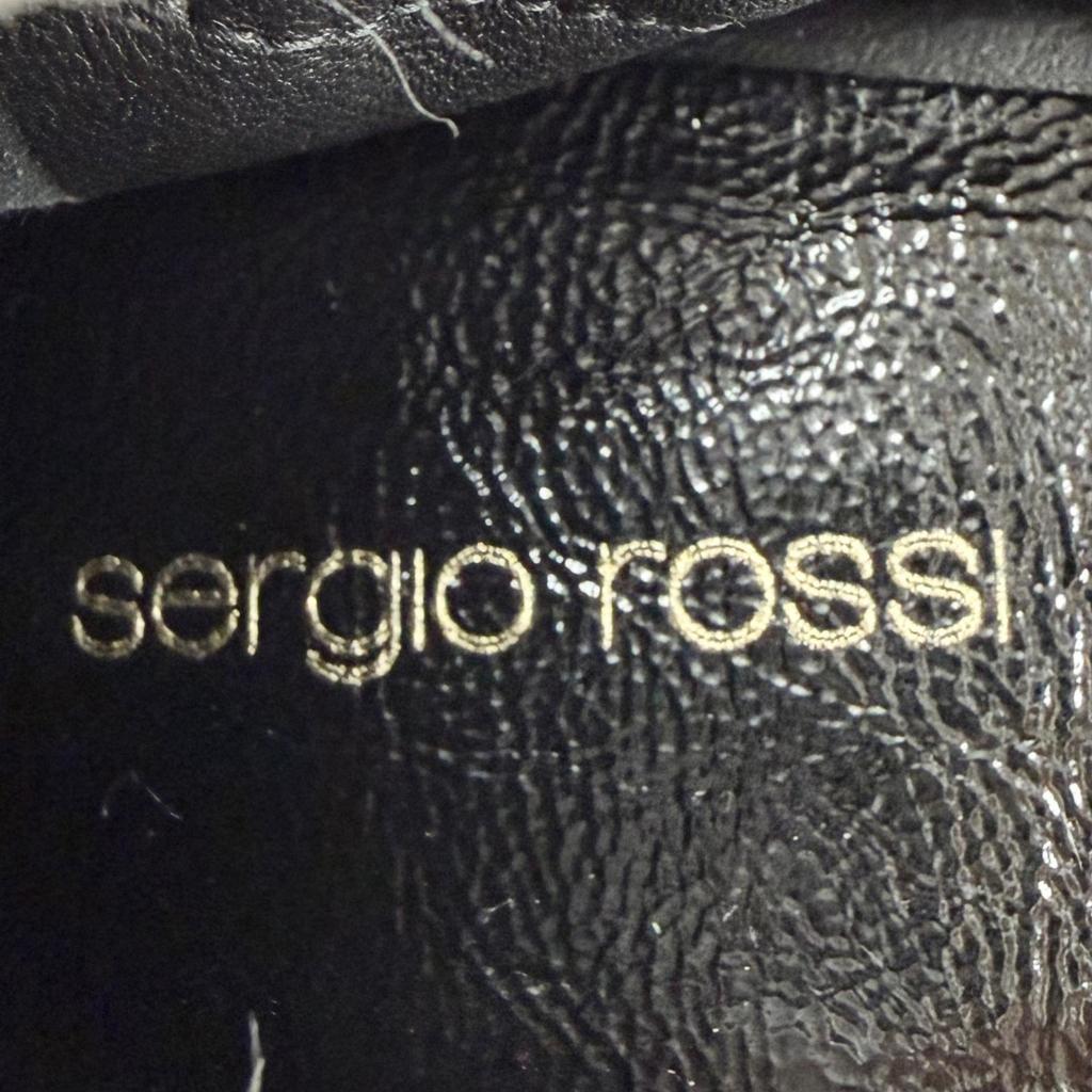 Pristine Sergio Rossi Pumps ORB Micromartini Heels Black Leather Women 36 Used