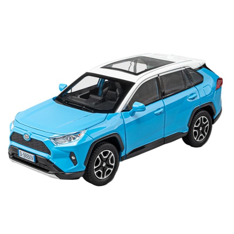 

Новая 1/22 Toyota RAV4 SUV Модель автомобиля из сплава Литые под давлением Металлическая игрушка Внедорожники Модель автомобиля Высокая симуляция Звук и свет Детские подарки синий
