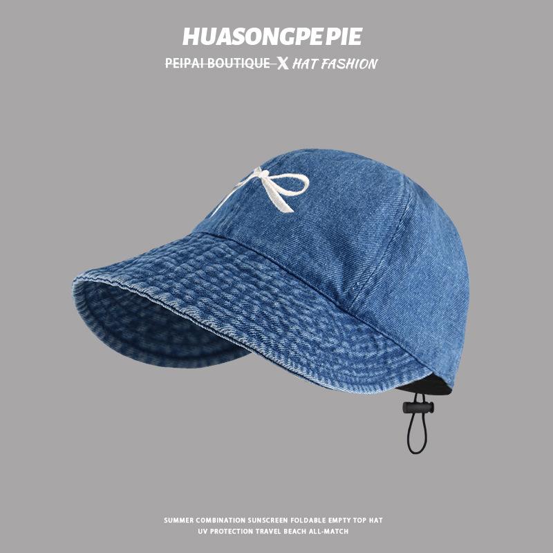 Bucket hat female star travel with the same summer visor to show her face and wear a fashionable cap