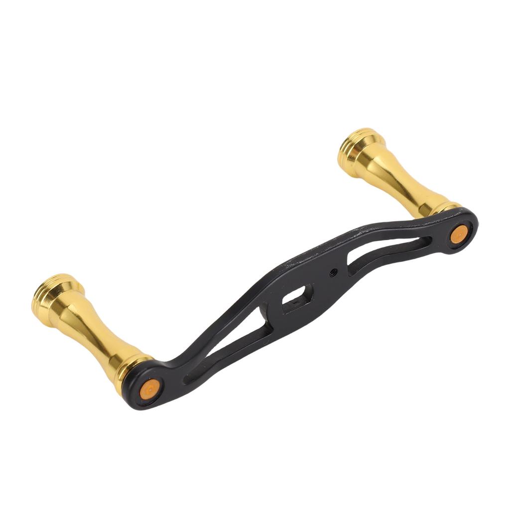 Fishing Reel Handle Replacement Part Aluminum Alloy Double Rocker Arm Metal Lure Accessories Black Gold 90mm