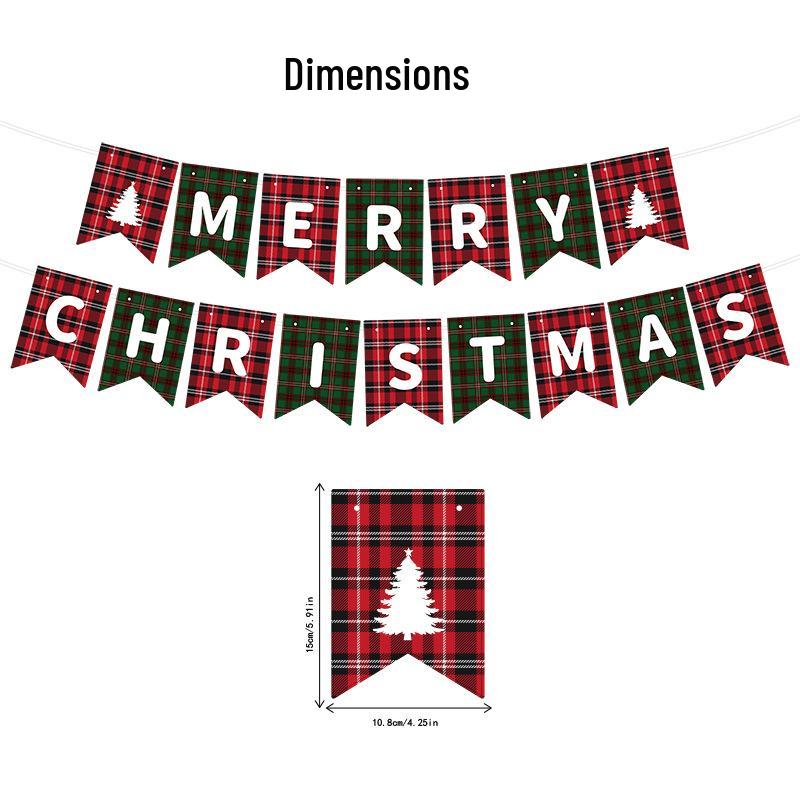 Christmas Banner: MERRY CHRISTMAS Hanging Decoration Flag