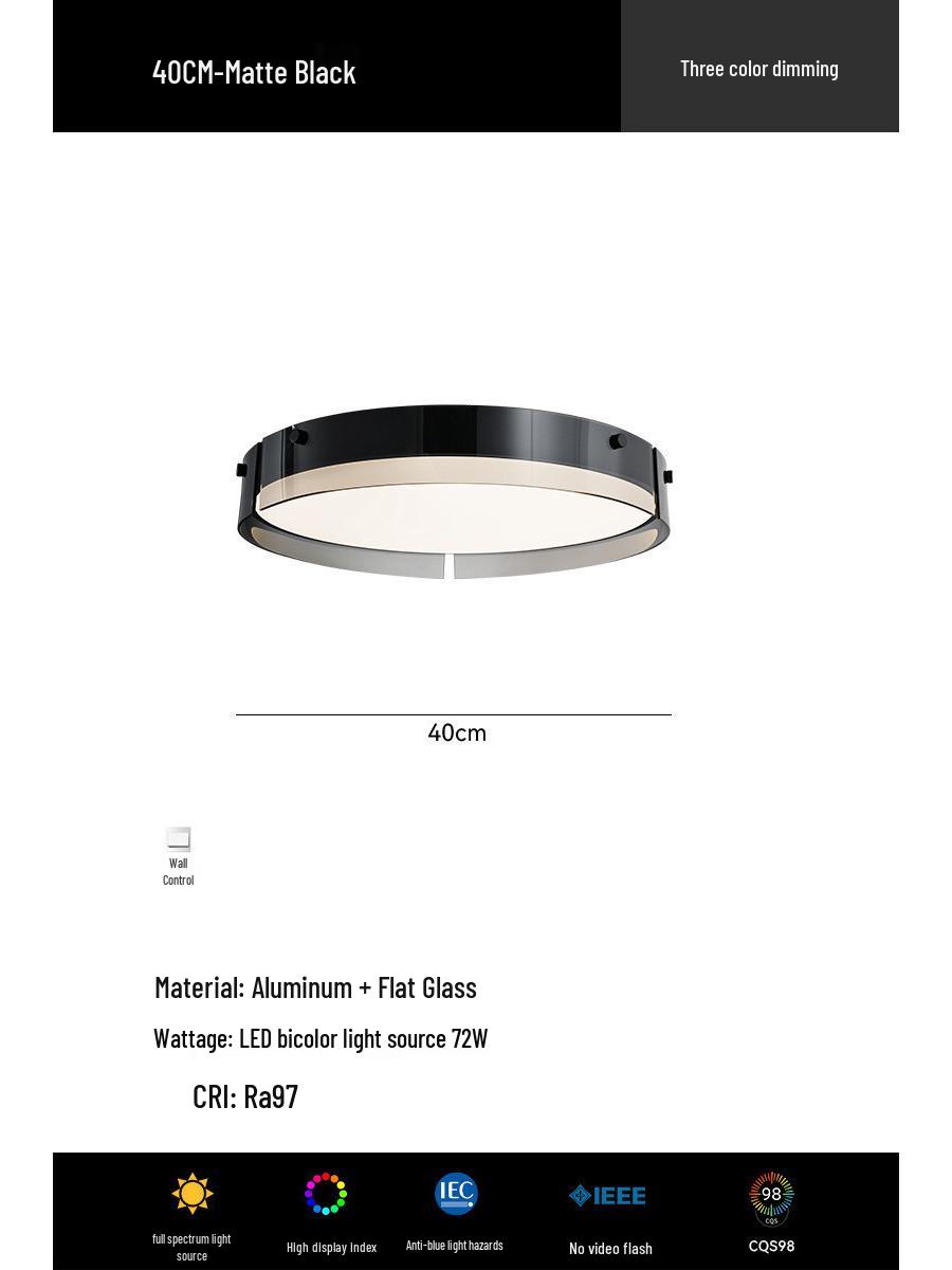 

Italian Minimalist Post-Modern Ceiling Light: High-End Glass Design, Eye-Protecting Bedroom Fixture Full Spectrum Three Colors