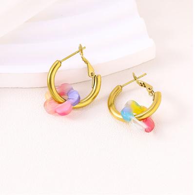 European and American Color Flower Earrings, High-end Ins Wind Stud Earrings, Fashion Trend, Versatile Temperament, Niche Earrings