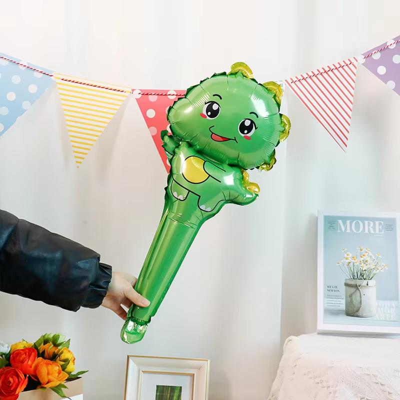 5pcs/set dinosaur themed kids' handheld stick balloons for birthday party baby shower Inflatable toys for children