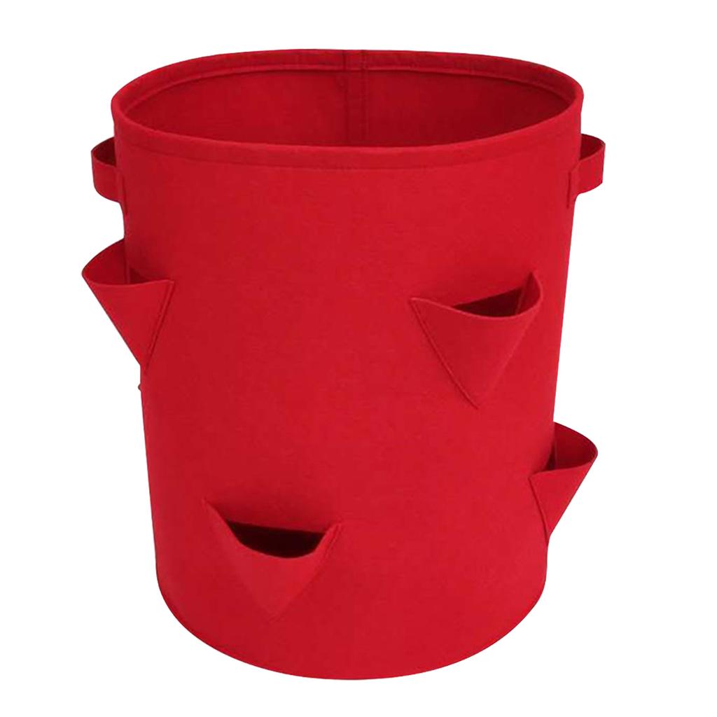10 Gallon Strawberry Grow Bags with 8 Grow Pouches Planter Box Vegetable Grow Bag Breathable Garden Growing Bag with Handles for Potato Strawberry Fr