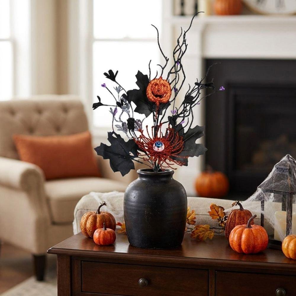 Realistic Maple Leaf Floral Stems Gothic Style Faux Fall Leaves Party Vase