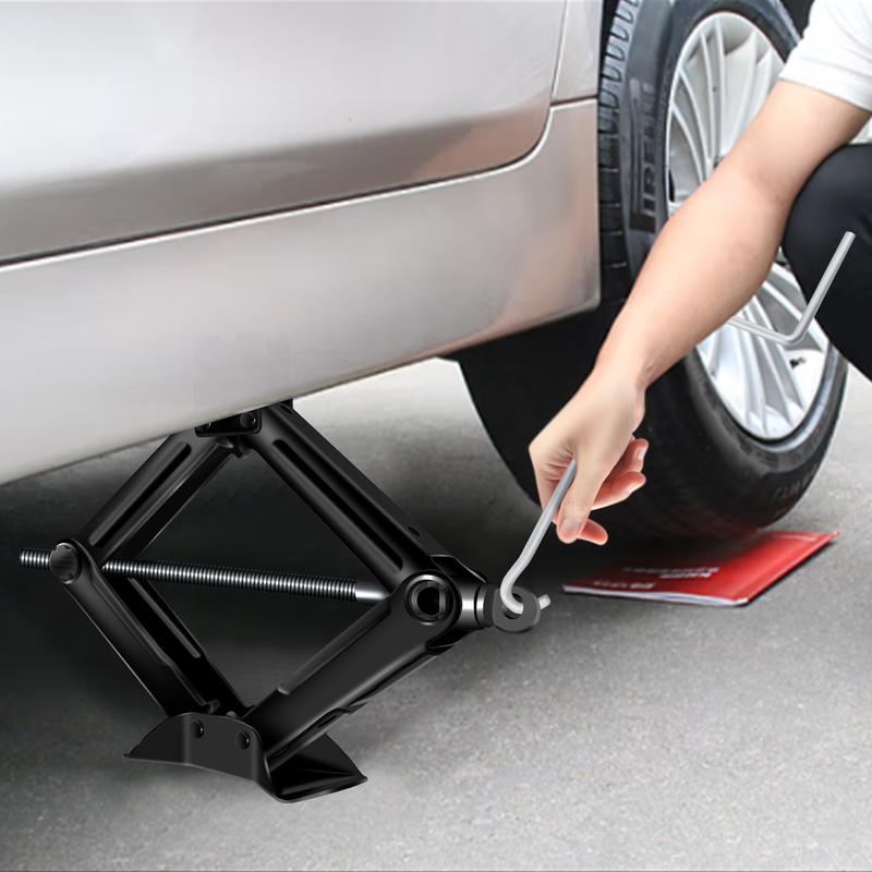 2 Ton Mechanische Manuelle Scherenwagenheber Mit Stabilisatorbasis & Griff Für Auto-/SUV-Reifenwechsel Und Notfall-Straßenrandreparatur