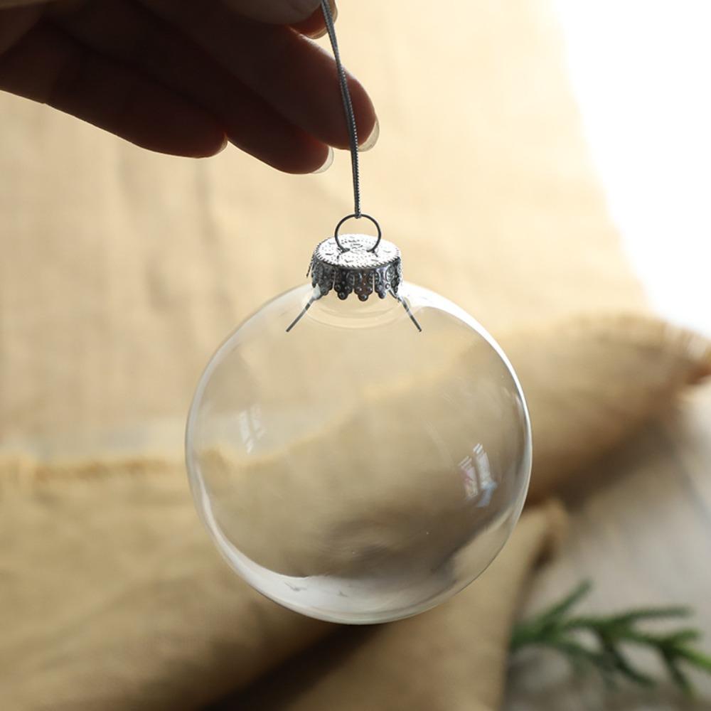 6Pcs PET Clear Plastic Christmas Ball Fillable Plastic Bauble Xmas Tree Hanging Ornaments  New Year