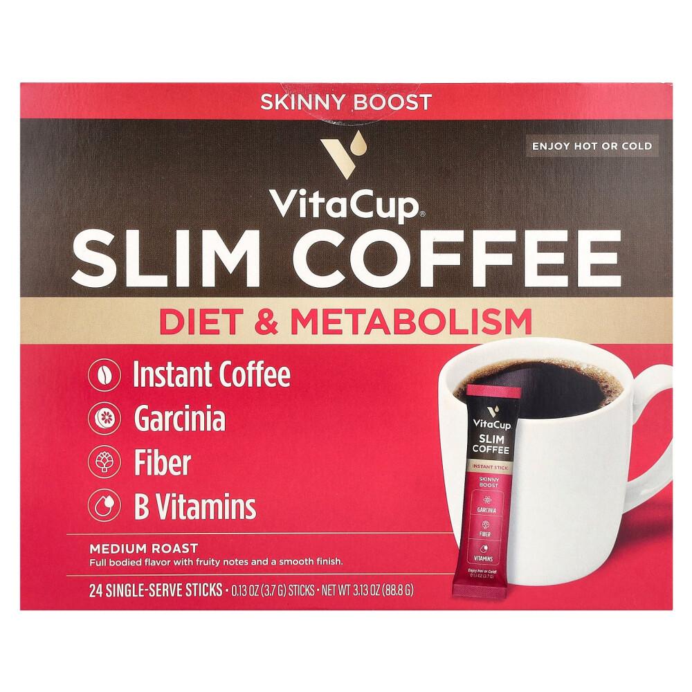 iHerb Slim Blend Instant Coffee Medium Roast Portable Sticks, 24 Count (3.7g/0.13oz each) 24 ea - 1 ea