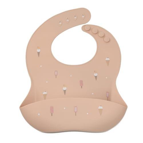 noüka Platinum Silicone Baby Bib Dino Adjustable Mealtime Apron with Wide Pocket Dishwasher Safe
