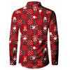 Pánské Vánoční košile s dlouhým rukávem a 3D digitálním potiskem, ležérní topy na podzim a zimu