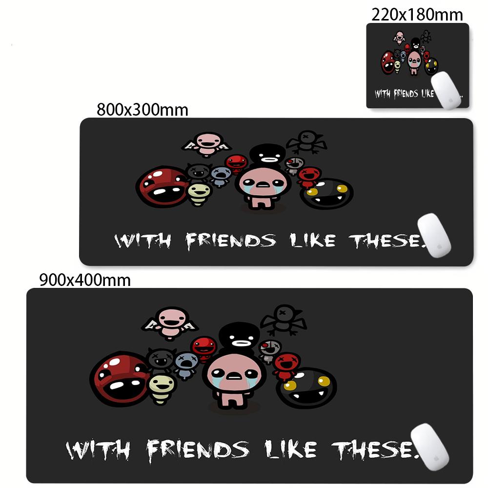 Tappetino per Mouse Anime The Binding Of Isaac Blocco Tastiera Gioco Bordi Bloccati Pad per Mouse Accessori per Computer Tappetini Antiscivolo per Scrivania Armadio PC Mausepad