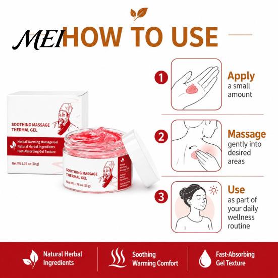 Soothing Massage Cream 1/2Pcs Body Thermal Gel, Natural Herbal Deep Tissue Cream, Firming & Smoothing Skin Moisturizer Nourishing Gel