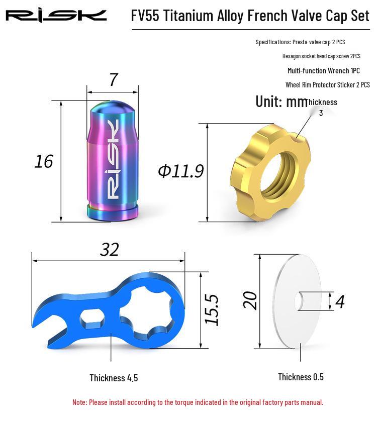 Titanium Alloy Bike Valve Cap for French & American Valves