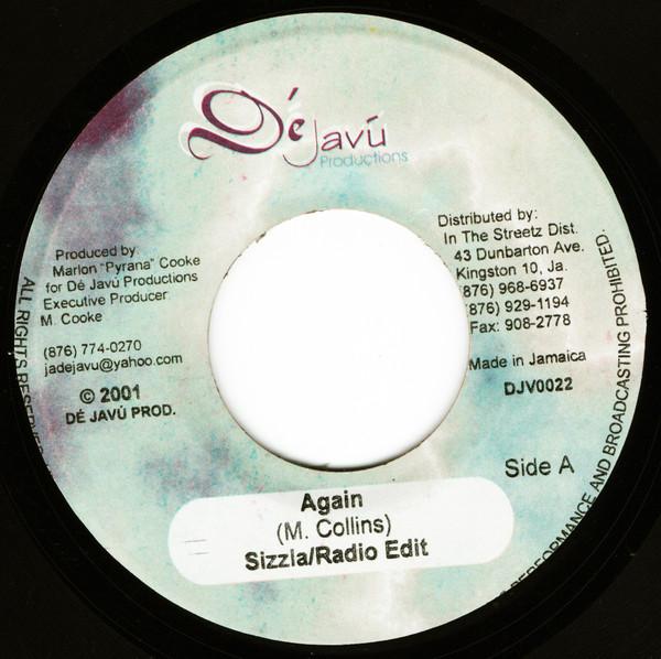 

7inch Record SIZZLA - Again DJV0022 Dé Javú Product 2001 Jamaica Reggae, Ska & Dub Used
