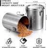 6 Pack 34 Oz Stainless Steel Airtight Food Canisters with Lids for Tea, Coffee, Sugar, Flour – Kitchen Pantry Storage