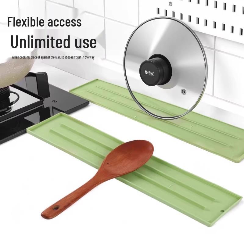 Silicone Pot Lid Rest & Non-Slip Draining Mat for Kitchen Countertops