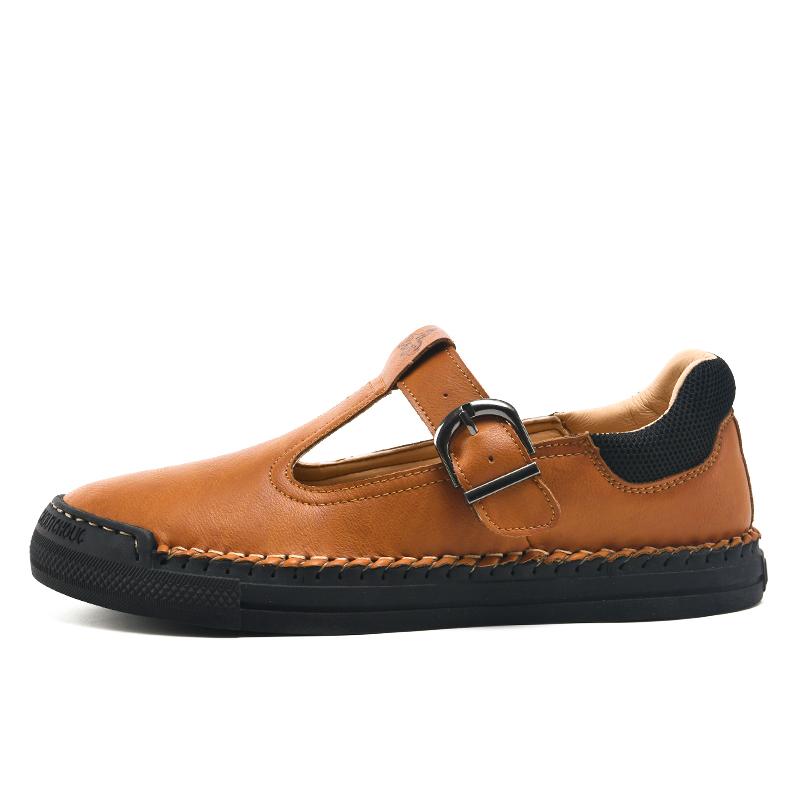 Summer Fashion Men's Breathable Slip-On Casual Walking Shoes Male Leather Clog Sandals Comfortable Footwear For Men Large Size