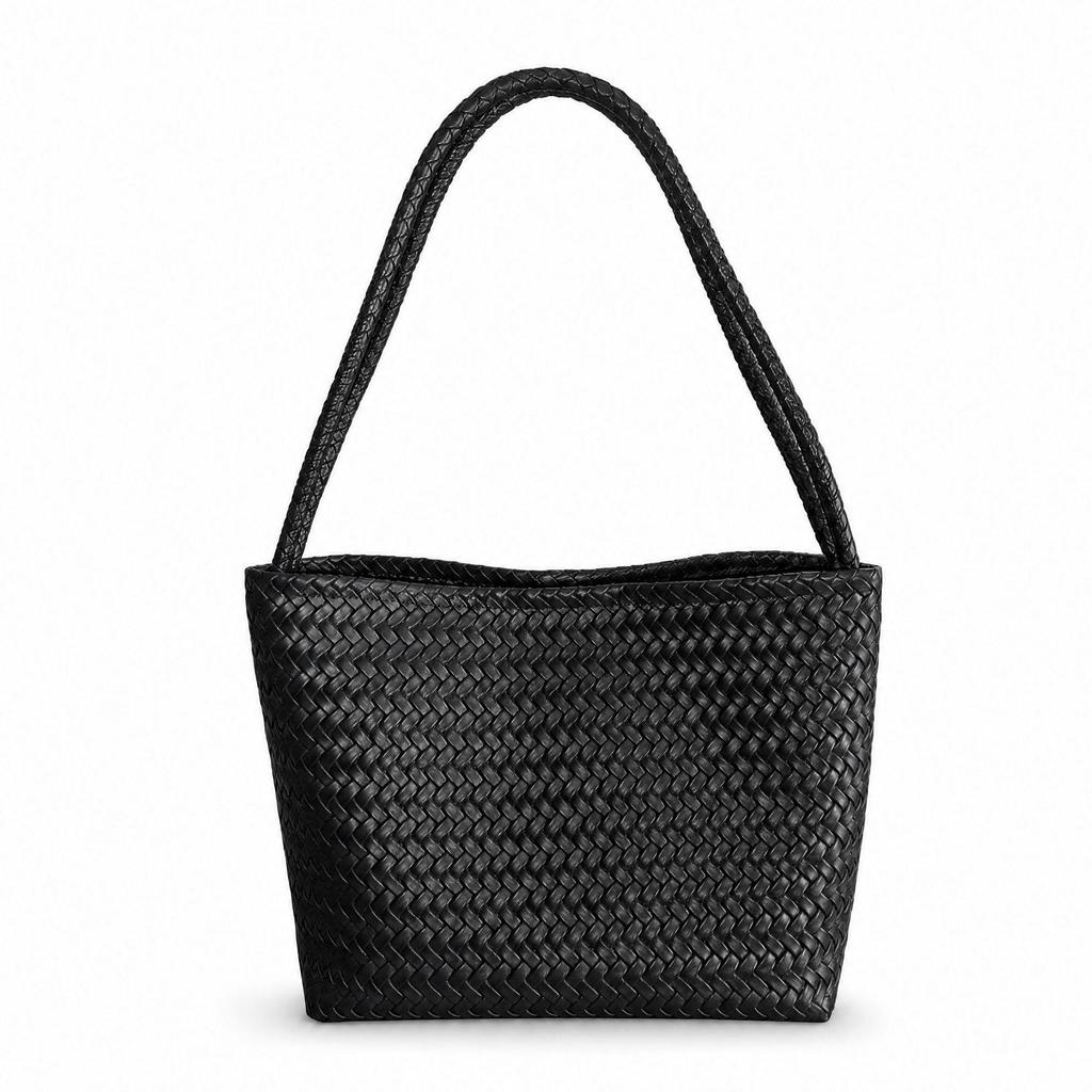 Retro Textured Weaving Handbag: Versatile Single Shoulder Vegetable Basket Bag