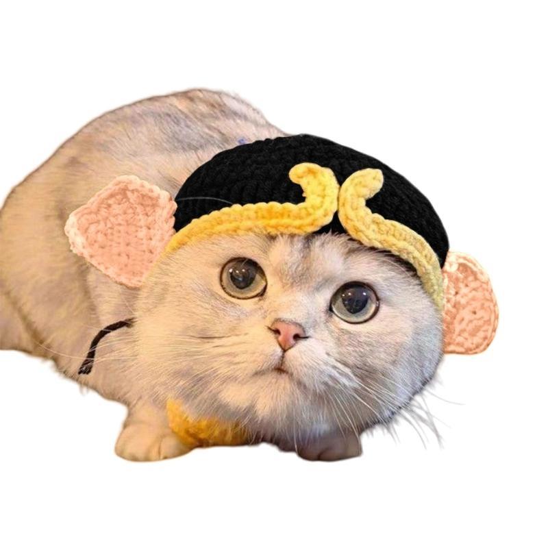 Pet Crocheted Hat Pet Birthday Headgear for Puppies and Cats Lovely Crocheted Hat Christmas Hat Comfortable Wear