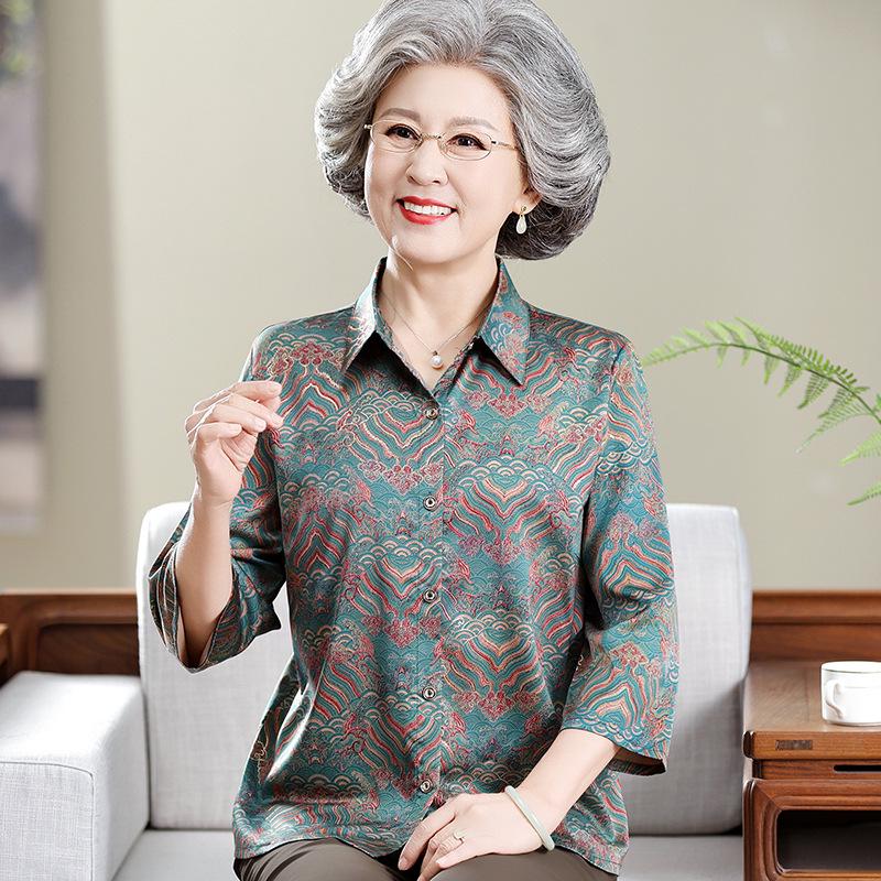 

Grandma s Summer Fashion Top for Women 5XL (recommended 150-165 lbs) зелёный