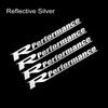 4Pcs R Performance Car Wheels Reflective Stickers Auto Rim Wheel Hub Body Racing Style Vinyl Film Decals Car Tuning Accessories