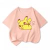Potdemiel Summer New Pikachu Print Childrens Cotton TShirt Boys and Girls Comfortable and Breathable Childrens TShirt