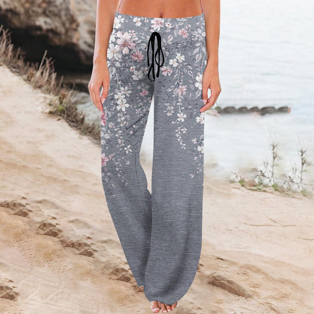 Dames Mode Losse Pasvorm Trekkoord Elastische Taille Casual Geprinte Broek