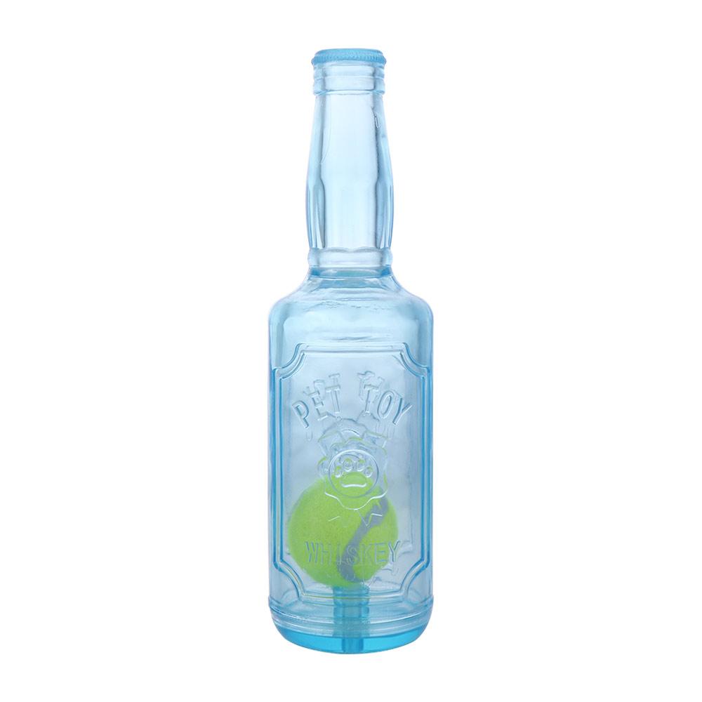 

with Tennis Ball Pet Chew Sound Toy Funny Bite-resistant Dog Squeak Toy Creative Pet Rubber Bottle Toy Cat синий