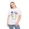 Floral September T-Shirt - Hand-Drawn Flower Tee for Artistic Souls