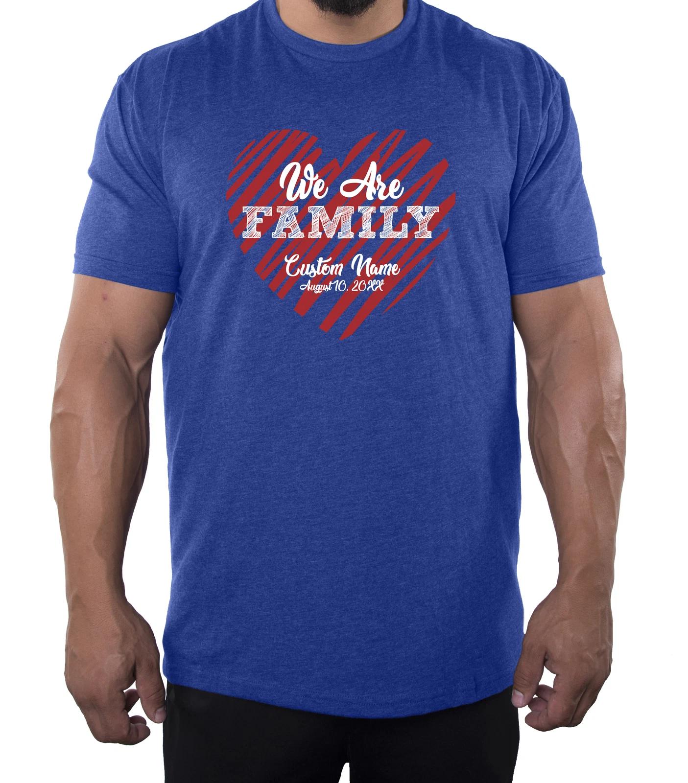 Family Heart with custom Name and Date - Family Reunion Men s T-Shirts 4XL