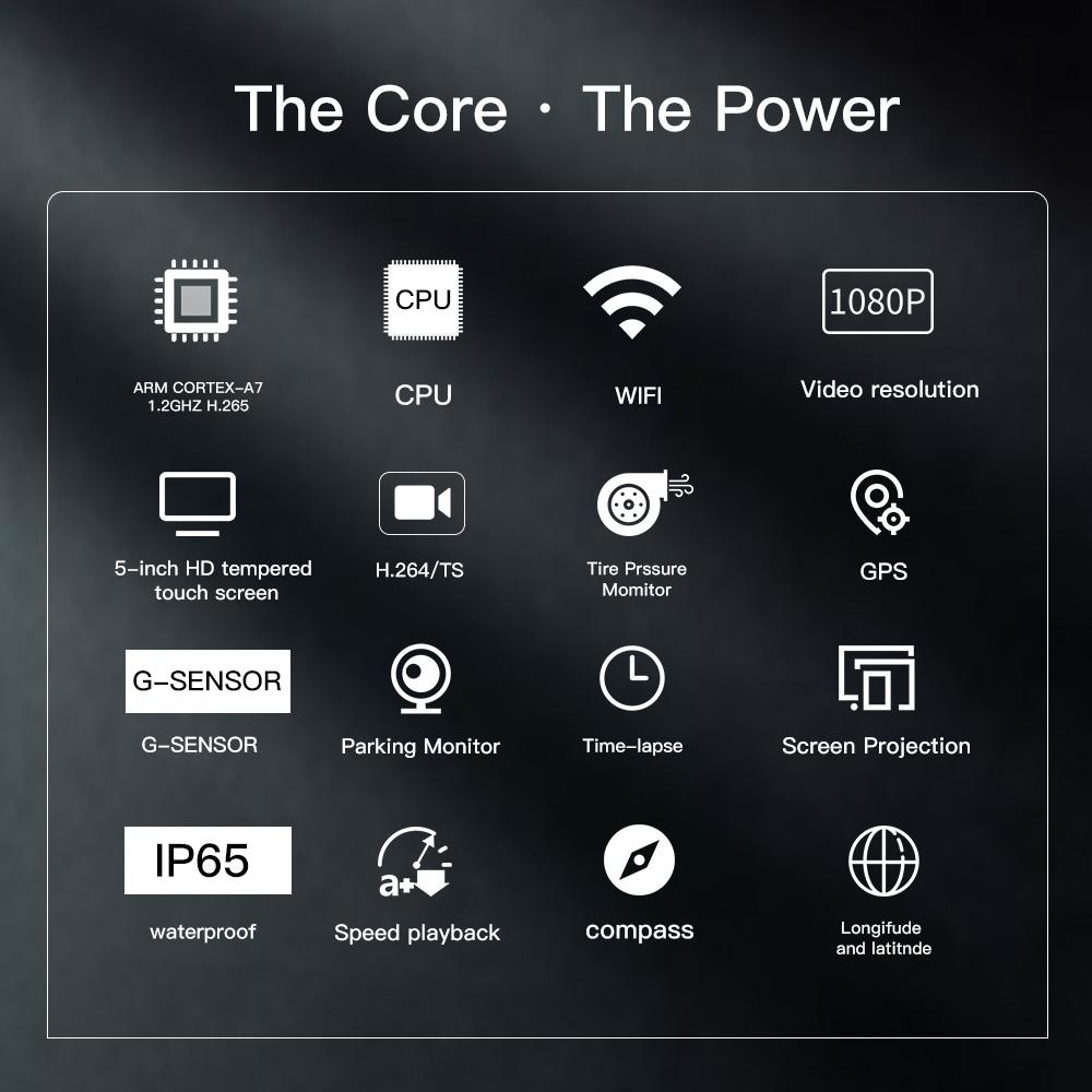 AUTOABC 5 Inch Portable GPS Navigation Motorcycle Waterproof Carplay Display Motorcycle  Android Auto IPX7 GPS Screen