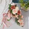 Sophisticated Bridal Hand Bouquet Wedding Accessories Artificial Silk Rose Bridesmaids Holding Flower Bride Decoration
