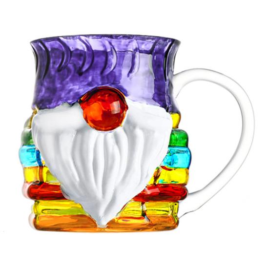 Artistic Book Stack Glass Coffee Mug Large Capacity Clear Glass Floating Effect Book Lover Gift Mug with Ergonomic Handle