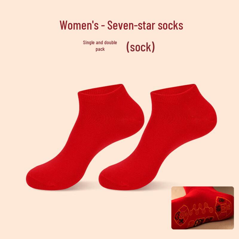 LangSha Women s Lucky Red Cotton Crew Socks
