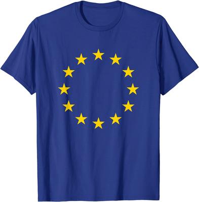 Europe / European Union Union Flag On T-Shirt Short Casual 100% Cotton  T-Shirts