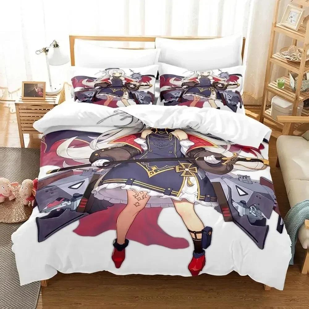 Comforter Azur Lane Art Bedding Set Single Twin Full Queen King Size Bed Set Adult Kid Bedroom S 3D Print Bed
