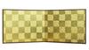 Mini Biombo Dobrável, Xadrez Dourado, Duas Folhas, Horizontal, 14,0 cm x 36,0 cm