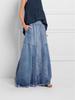 Women's High-Waist Elastic A-Line Denim Skirt - Autumn/Winter Collection