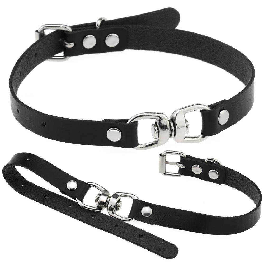 Novelty Cosplay Unique Choker Collar For Women Girls Necklace Metal Leather Chocker Goth Anime Role play Gift Jewelry Accessorie